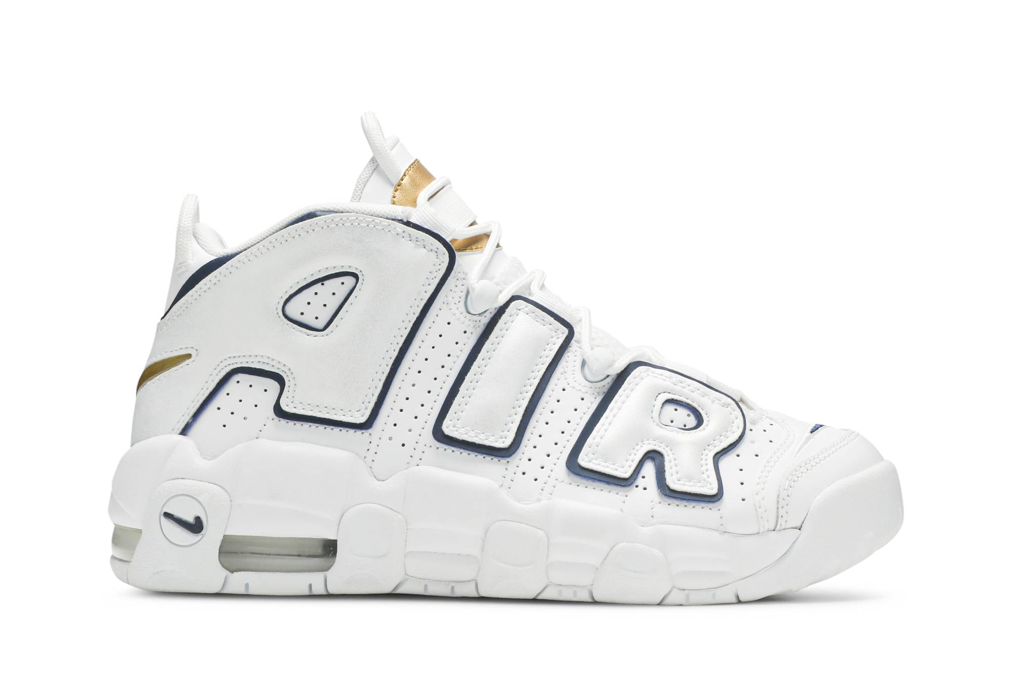 (Grade School) Nike Air More Uptempo White Midnight Navy