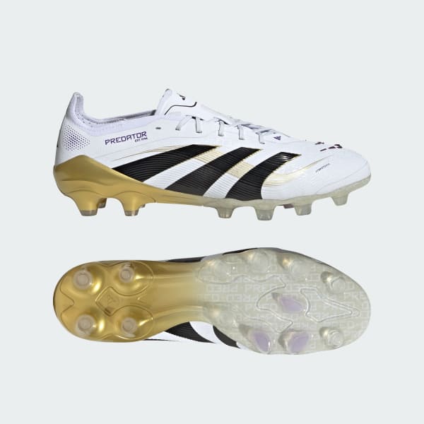 Adidas Predator Elite HG/AG Japan Soccer Boots for Turf & Artificial Grass Cloud White/Core Black/Gold Metallic