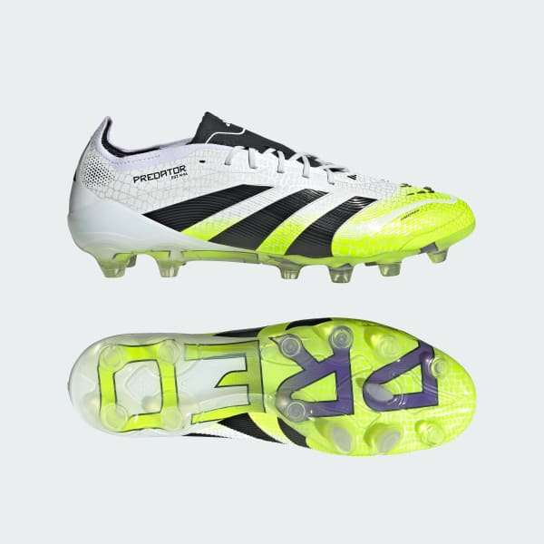 Adidas Predator Elite HG/AG Japan Soccer Cleats for Turf and Artificial Grass Cloud White/Core Black/Lucid Lemon