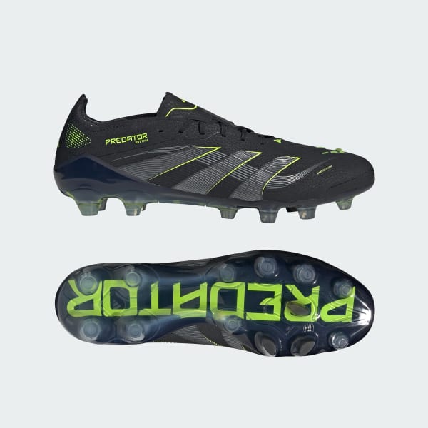 Adidas Predator Elite HG/AG Japan Soccer Cleats for Turf/Artificial Grass Core Black/Carbon/Lucid Lemon