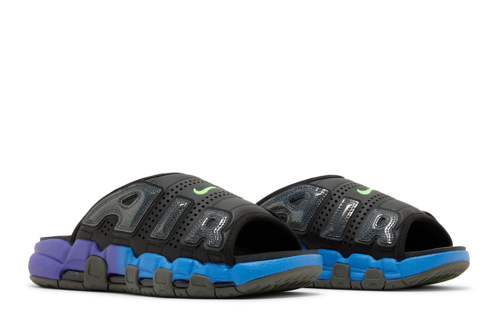 Nike Air More Uptempo Slide ‚Black Blue Purple Gradient‘